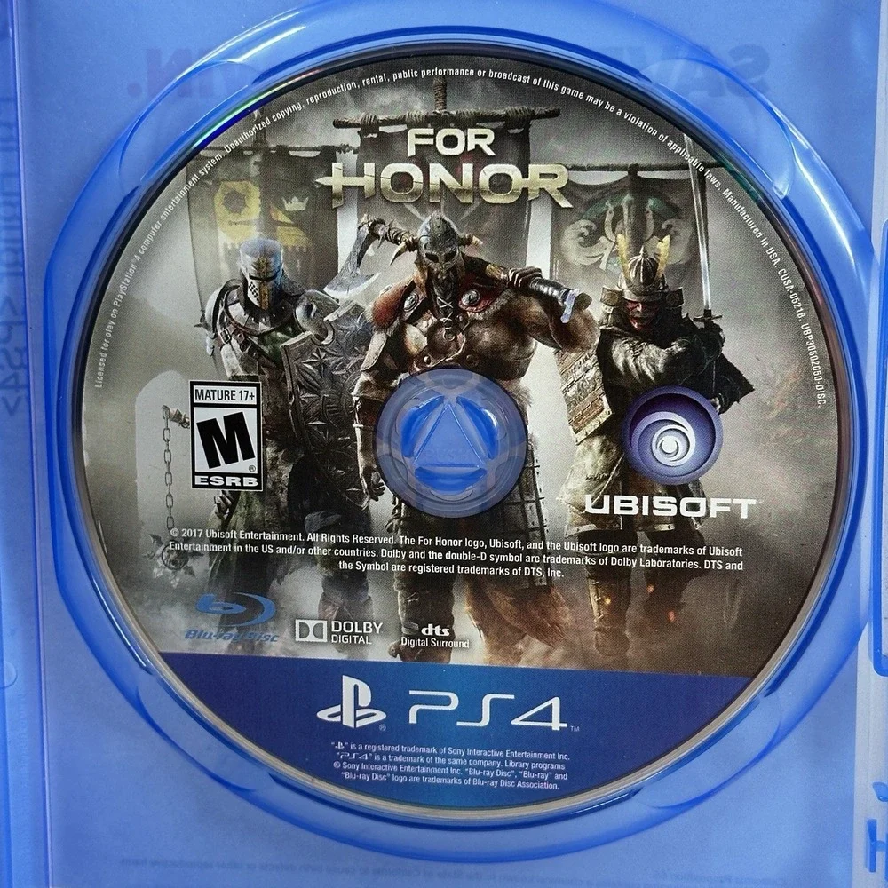 Battlefield‎ 1 & For Honor Playstation 4 PS4, No Manual, Near Mint Disc, Tested